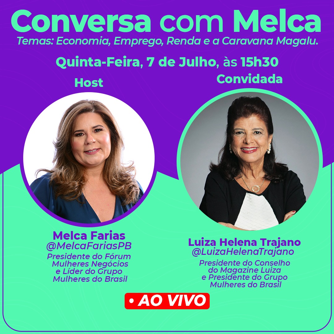 Presidente da ACPB participa de live com a empres ria Luiza